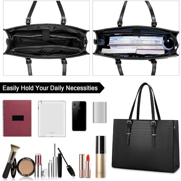 Waterproof Handbag Shoulder Bag Stylish Women’s Business Office Bag Elegant Work - Picture 2 of 6